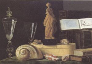 Sebastian Stoskopff Still Life with a Statuette and Shells (mk05) Germany oil painting art